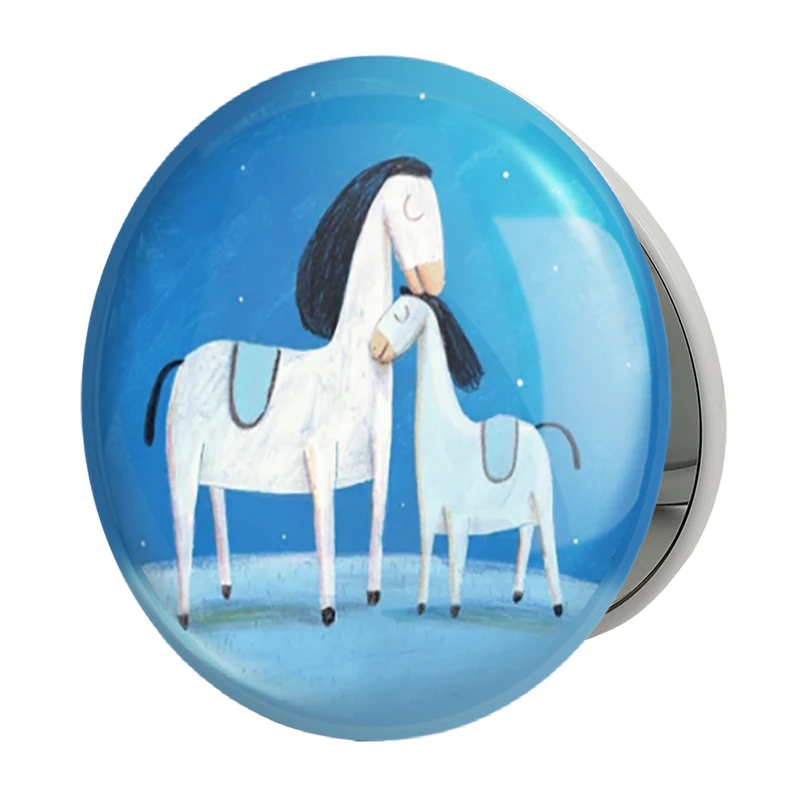 آینه جیبی خندالو طرح اسب مدل تاشو کد 5980 