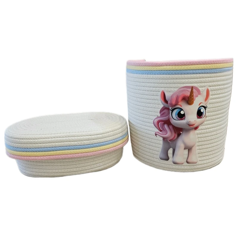 ست سطل و جادستمال کاغذی اتاق کودک مدل یونیکورن ۲