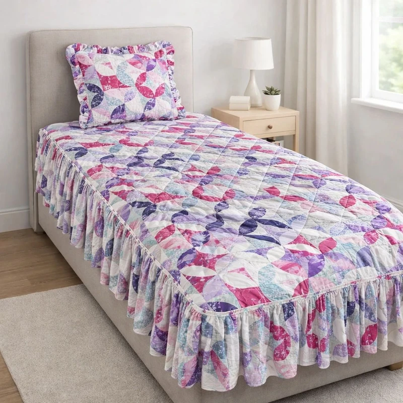 سرویس ملحفه 1 نفر 2 تکه مدل چین دار طرحدار سایز 200*120 سانتی متر