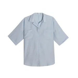 بلوز آستین سه ربع یقه برگردان زنانه مدل hh55