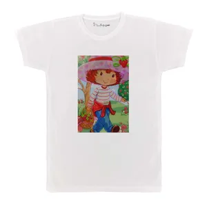 تی شرت بچگانه پرمانه طرح دختر توت فرنگی کد pmt.5146