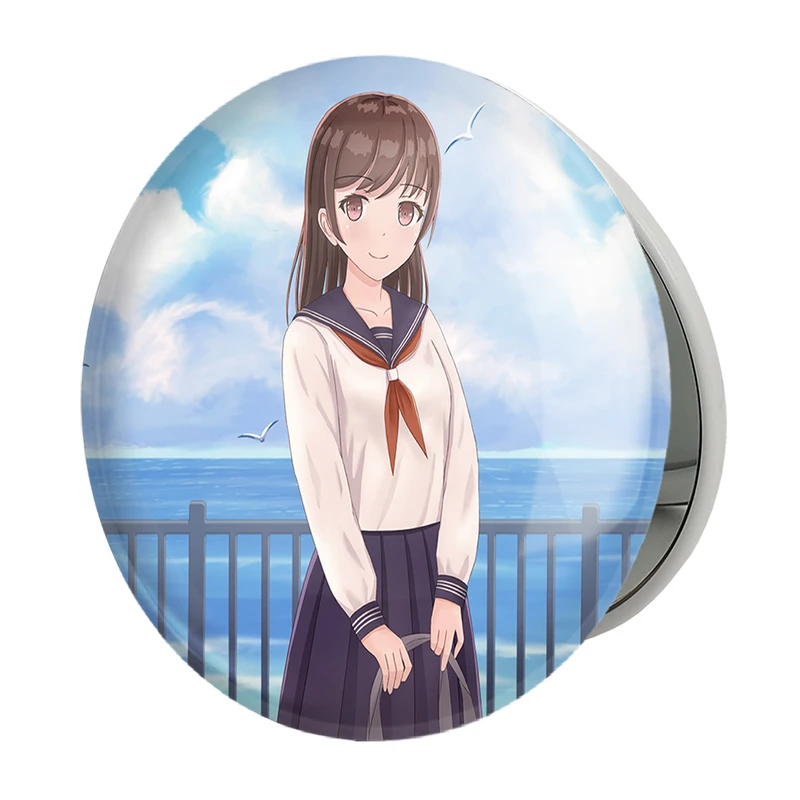 آینه جیبی خندالو طرح دختر انیمه ای مدل تاشو کد 18054 