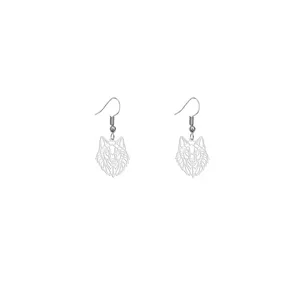 گوشواره نقره زنانه هایکا طرح گرگ مدل n.ha188