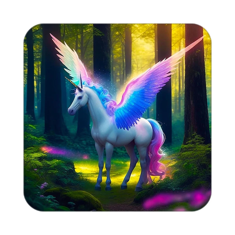 زیر لیوانی کاکتی طرح اسب تک شاخ و یونیکورن مدل mp29359