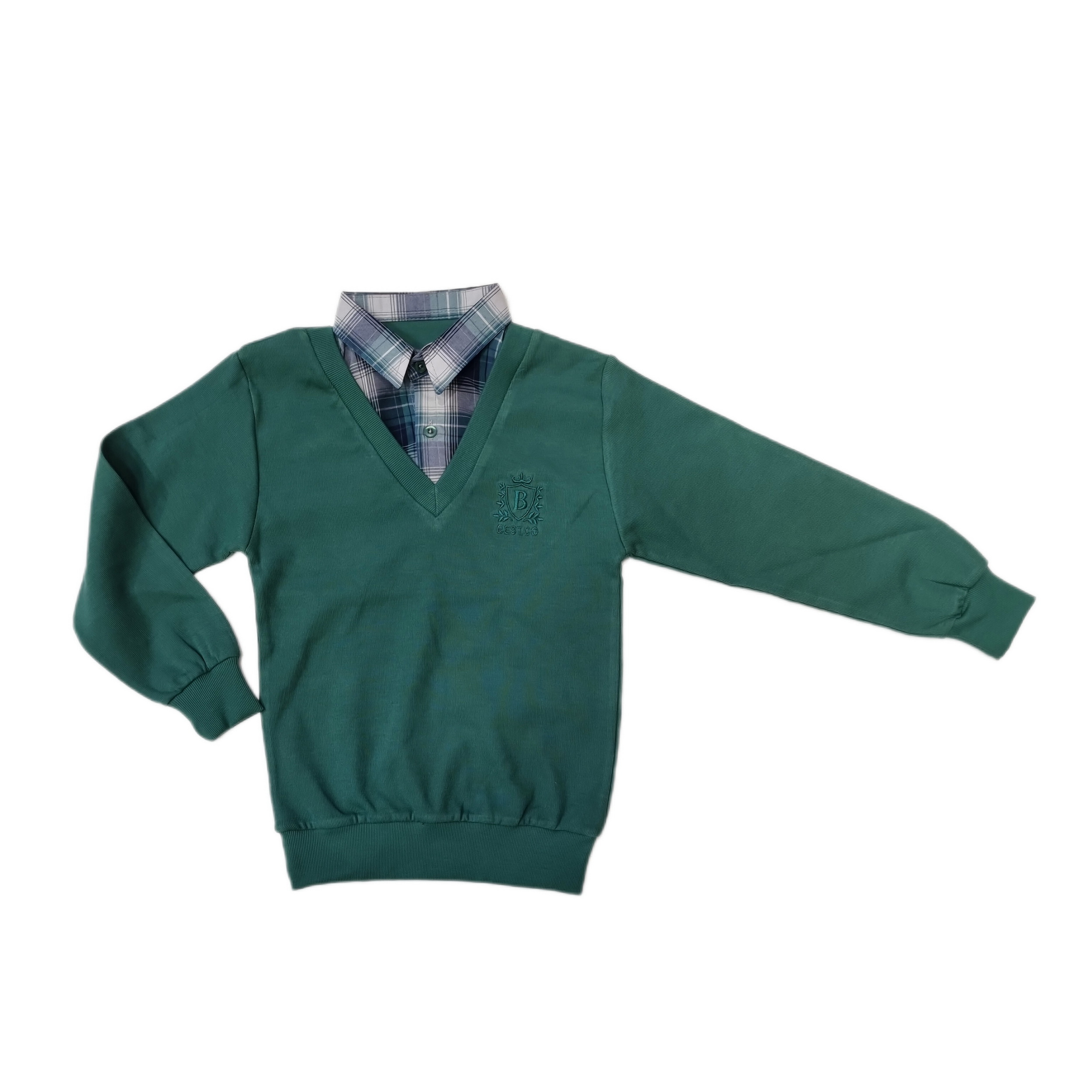 پلیور پسرانه مدل دو یقه چهارخانه