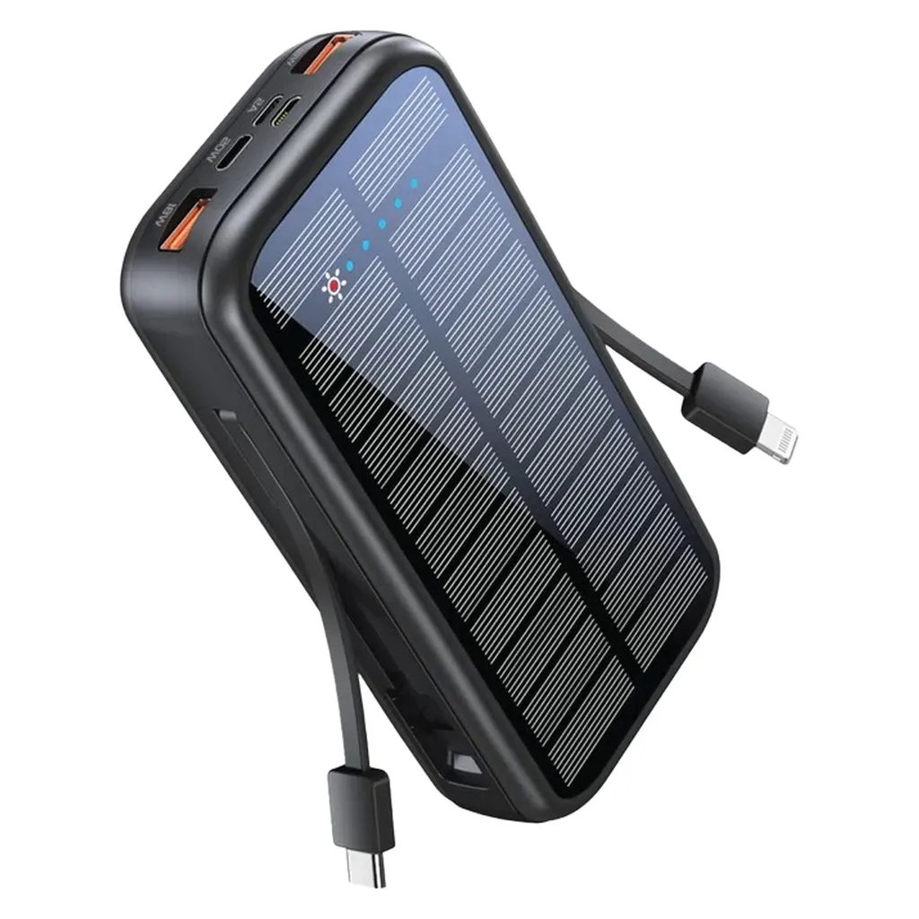 پاوربانک خورشیدی گرین لاین مدل PD20W SOLAR2 ظرفیت 16000 میلی آمپر ساعت