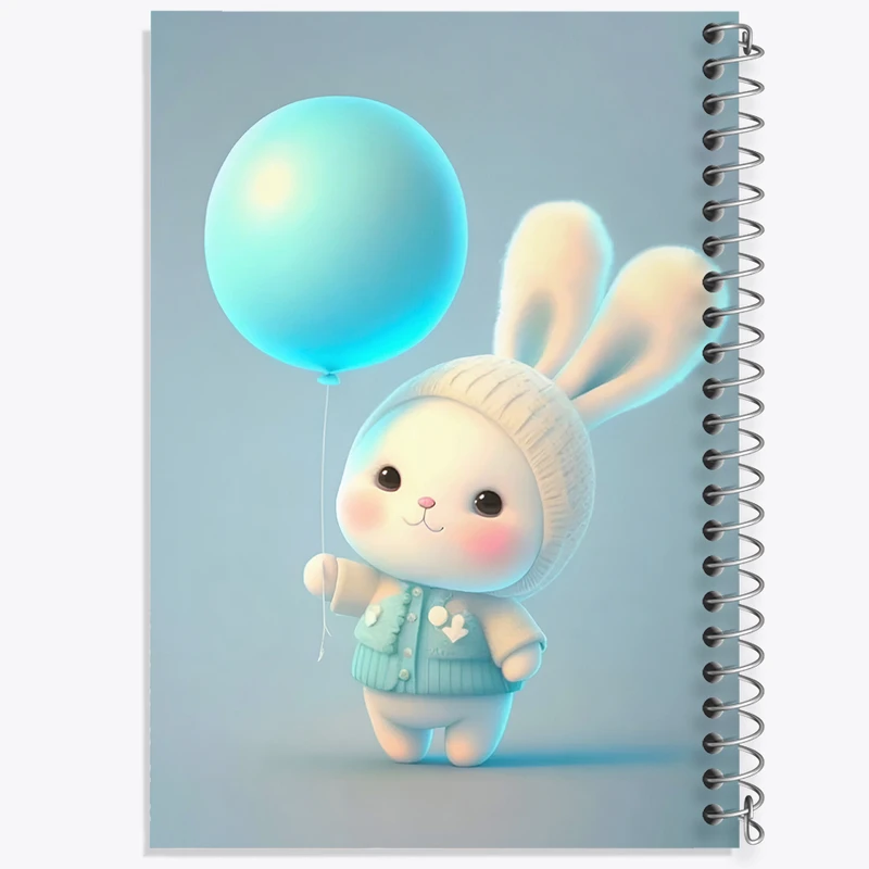 دفتر ژورنال نویسی 50 برگ خندالو مدل نقطه ای طرح خرگوش بامزه کد F5772