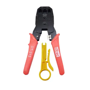 آچار سوکت زن شبکه و تلفن  دی تک مدل YP-DT-315-20CM سایز 8 اینچ  به همراه یک عدد استریپر 