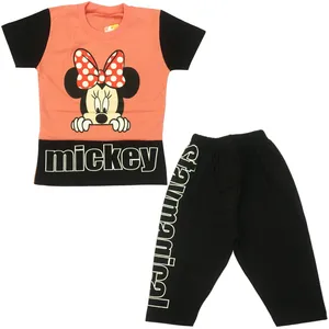 ست تی شرت و شلوارک دخترانه مدل OP23