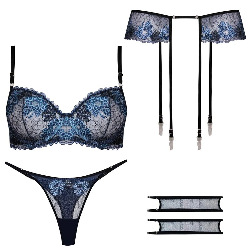 ست شورت و سوتین زنانه برتا مدل فنردار پلنگی کد 5104-4041-BLL