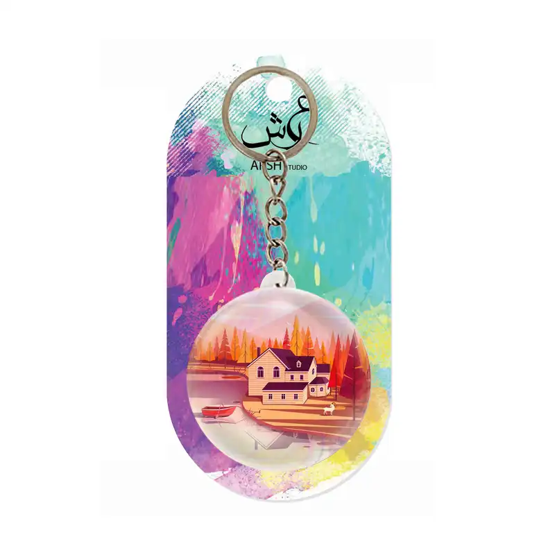 جاکلیدی عرش مدل فانتزی منظره کلبه کد Asj6447