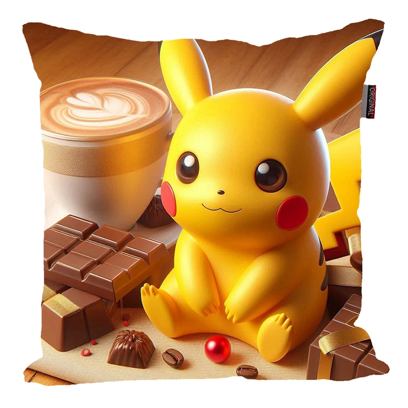 کوسن پاد آفرین مدل پیکاچو طرح قهوه و شکلات کد 200