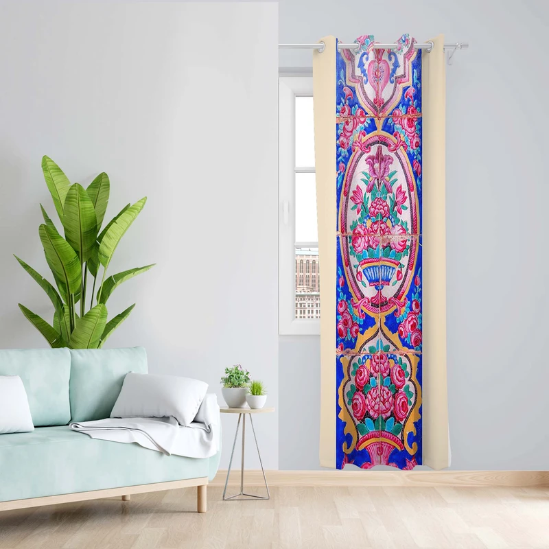 پرده طرح سنتی مدل مخمل پانچی کد 4964 z سایز 140x200 سانتی متر