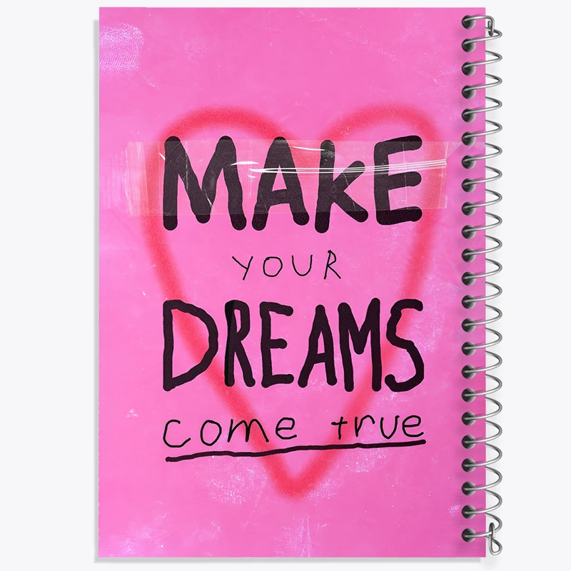 دفتر ژورنال نویسی 50 برگ خندالو مدل نقطه ای طرح Make Your Dreams Come True کد N2639