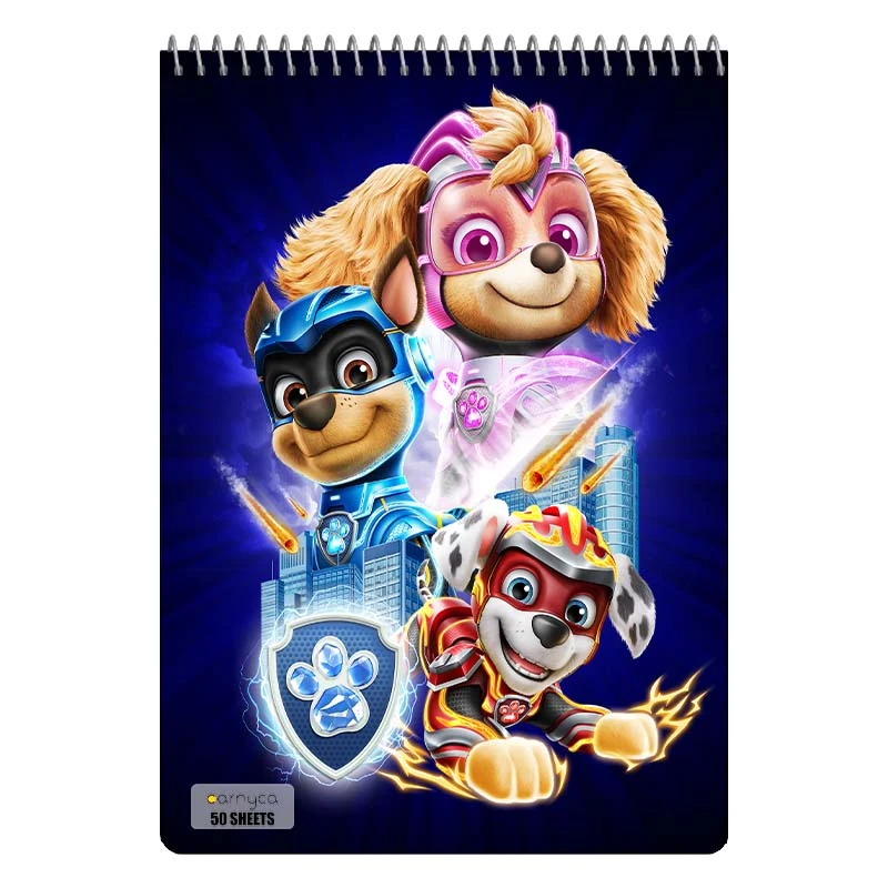 دفتر نقاشی 50 برگ سیمی کارنیکا طرح سگ های نگهبان paw patrol کد 17800