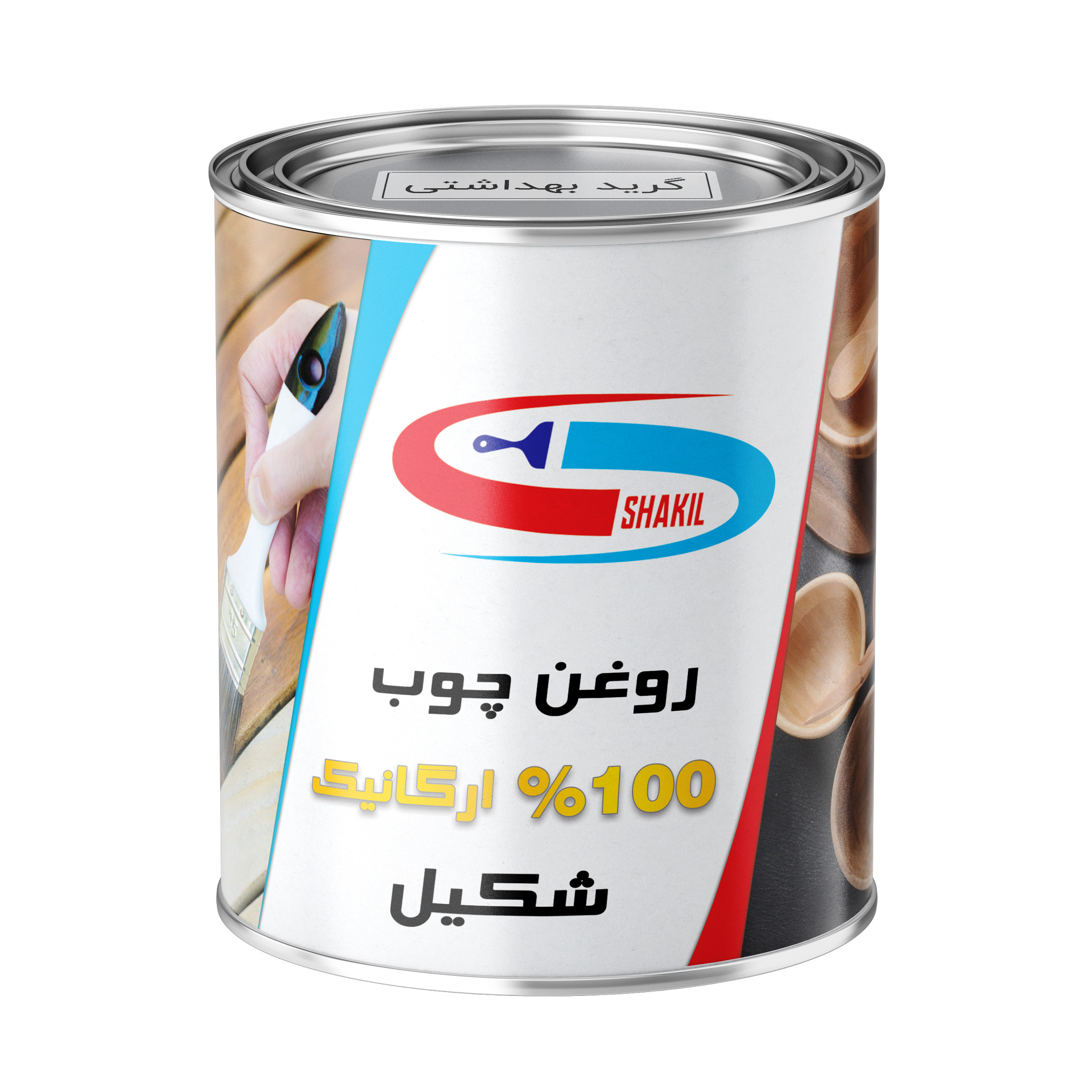 روغن چوب گیاهی قرمز شکیل مدل FSG-RED حجم 1 لیتر