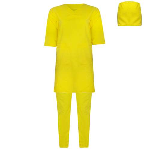 روپوش پزشکی زنانه طب پوش مدل 306 به همراه کلاه اتاق عمل