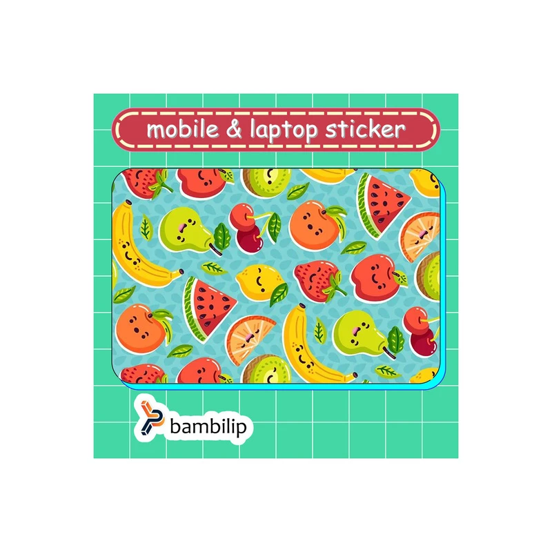 استیکر بامبیلیپ مدل کارت عابر طرح میوه های تابستانی خوشحال کد 1012083