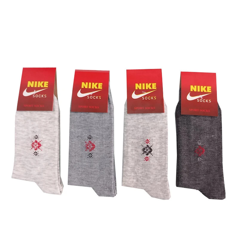 جوراب ساق بلند مردانه مدل لوزی مجموعه 4 عددی