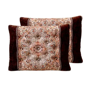 پشتی ترمه مدل شاه نشین طرح خانسالار کد 80081 بسته دو عددی