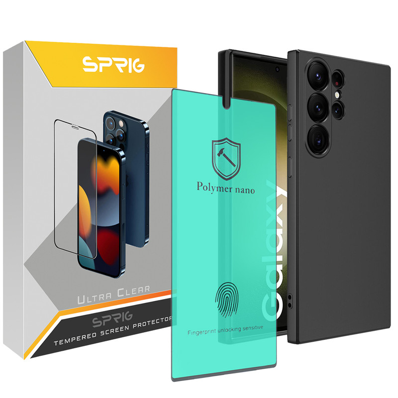 کاور اسپریگ مدل SIC-NNP مناسب برای گوشی موبایل سامسونگ Galaxy S23 Ultra به همراه محافظ صفحه نمایش