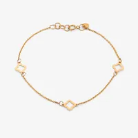 دستبند زنجیری طلا 18 عیار زنانه حافا گلد مدل ونکلیف تو خالی