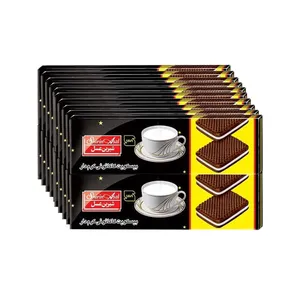  بیسکویت کاکائویی کرمدار با طعم وانیل شیرین عسل– 120 گرم بسته 20عددی
