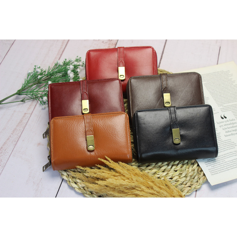 کیف پول زنانه مدل چرم طبیعی کد KZD56243