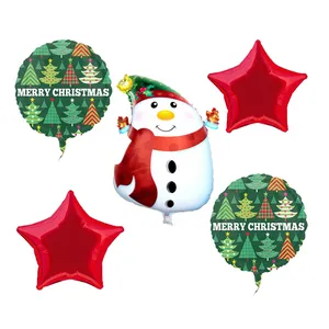 بادکنک فویلی سورتک مدل آدم برفی مجموعه 5 عددی 