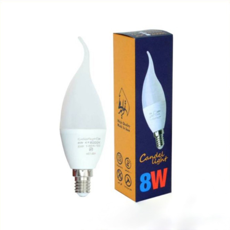 لامپ 8 وات زانیس مدل شمعی اشکی پایه E14 بسته 10 عددی