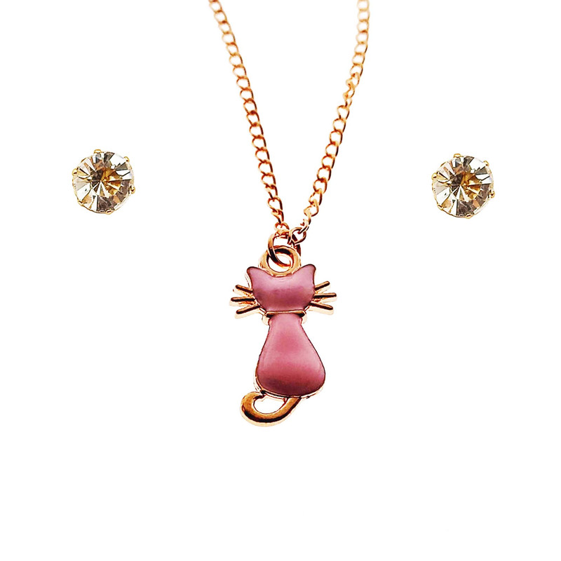 نیم ست دخترانه طرح گربه مدل 347NSD