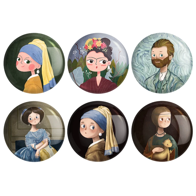 مگنت خندالو طرح هنرمندان کد 1448B مجموعه 6 عددی