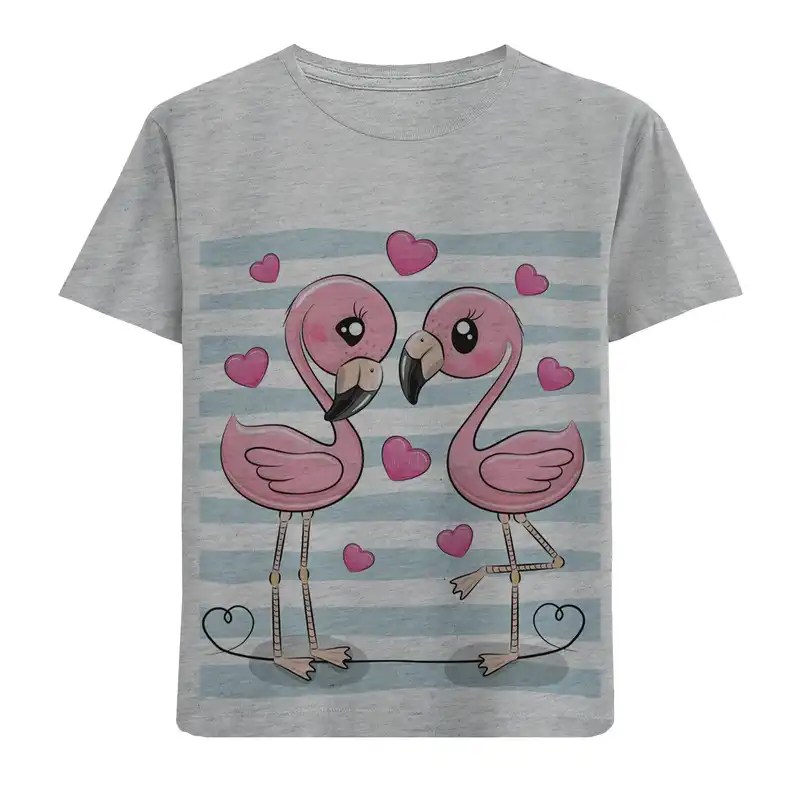 تی شرت آستین کوتاه بچگانه مدل فلامینگو D68
