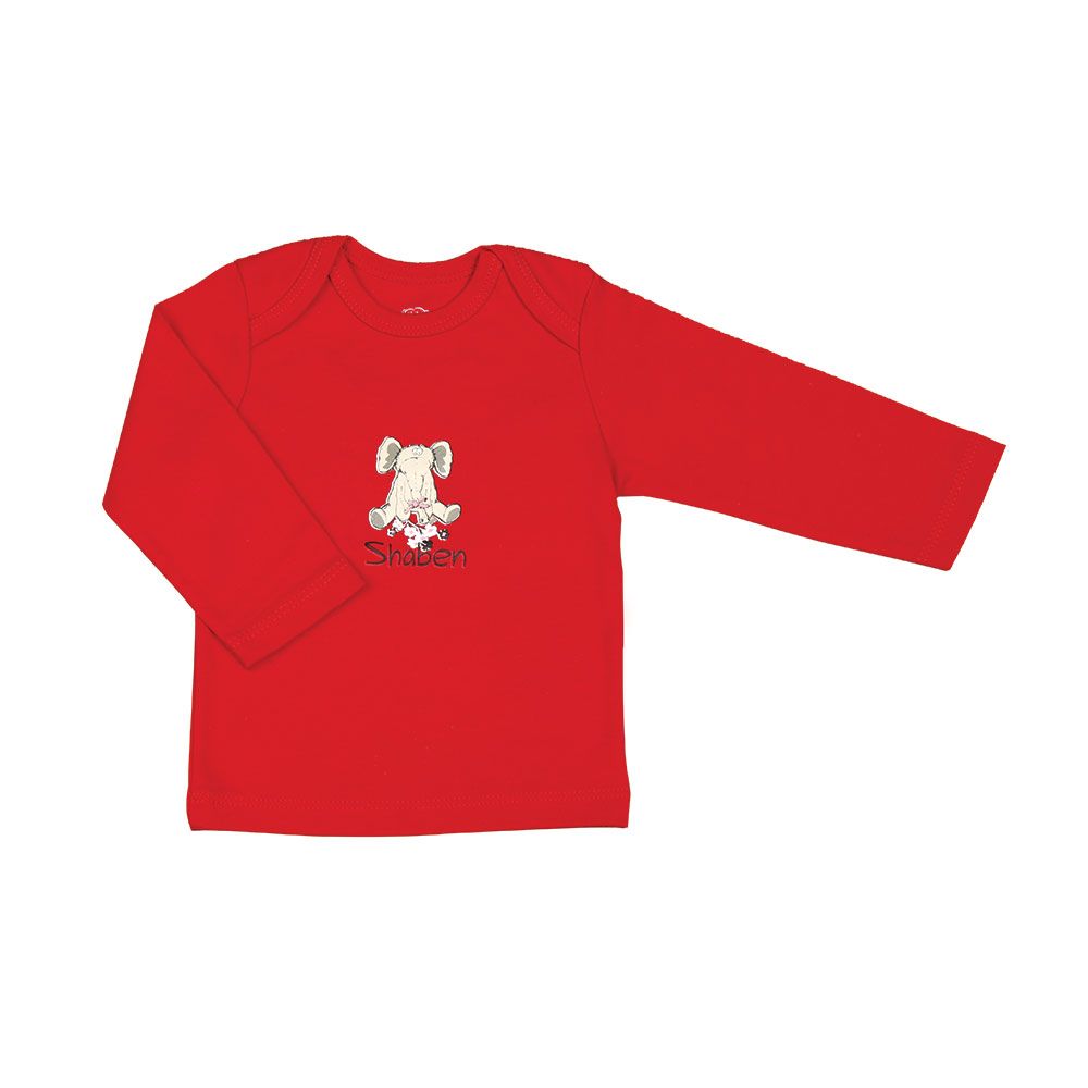 تی شرت آستین بلند نوزادی شابن مدل گل گلی - - 2