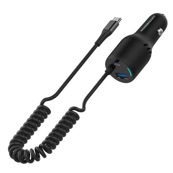 شارژر فندکی 20 وات پاورلوژی مدل PCCSR015  به همراه کابل USB-C