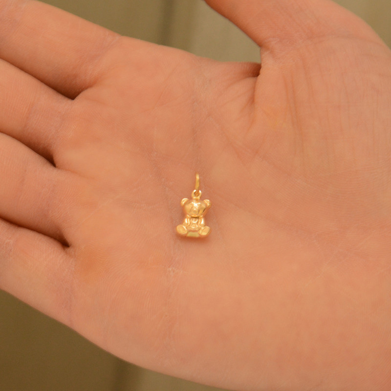 آویز گردنبند طلا 18 عیار دخترانه طلای مستجابی مدل خرسی کد 1