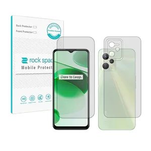 Rockspace HyGEL model clear screen protector suitable for Realme C35 mobile phone along with the phone back protector