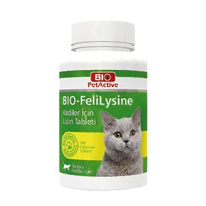 قرص تقویت کننده سیستم ایمنی گربه بایو پت اکتیو مدل BIO-FeliLysine وزن 90 گرم