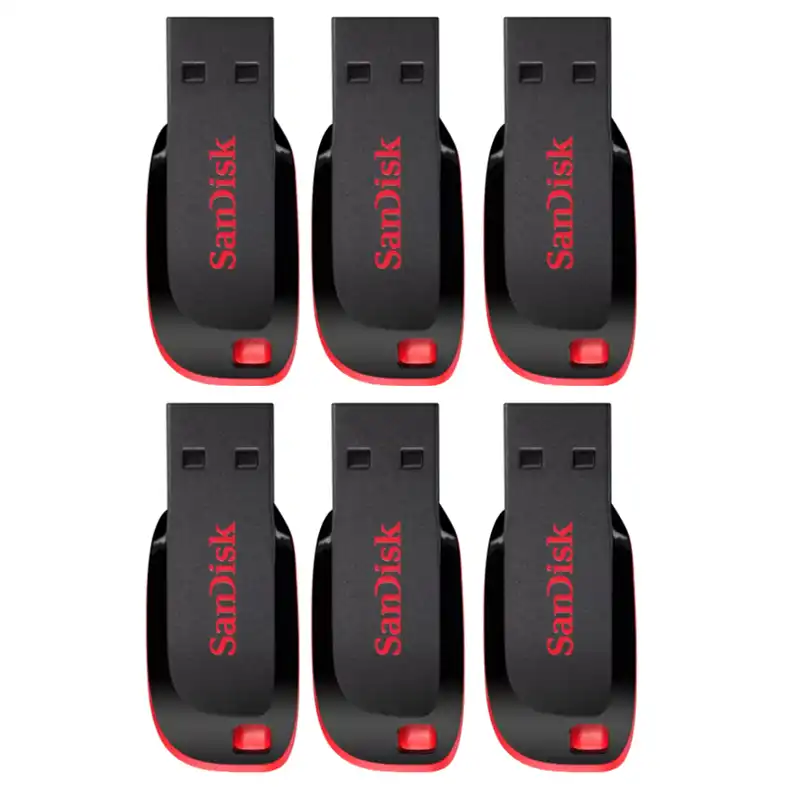 فلش مموری سن دیسک مدل Cruzer Blade CZ50 ظرفیت 32 گیگابایت بسته 6 عددی