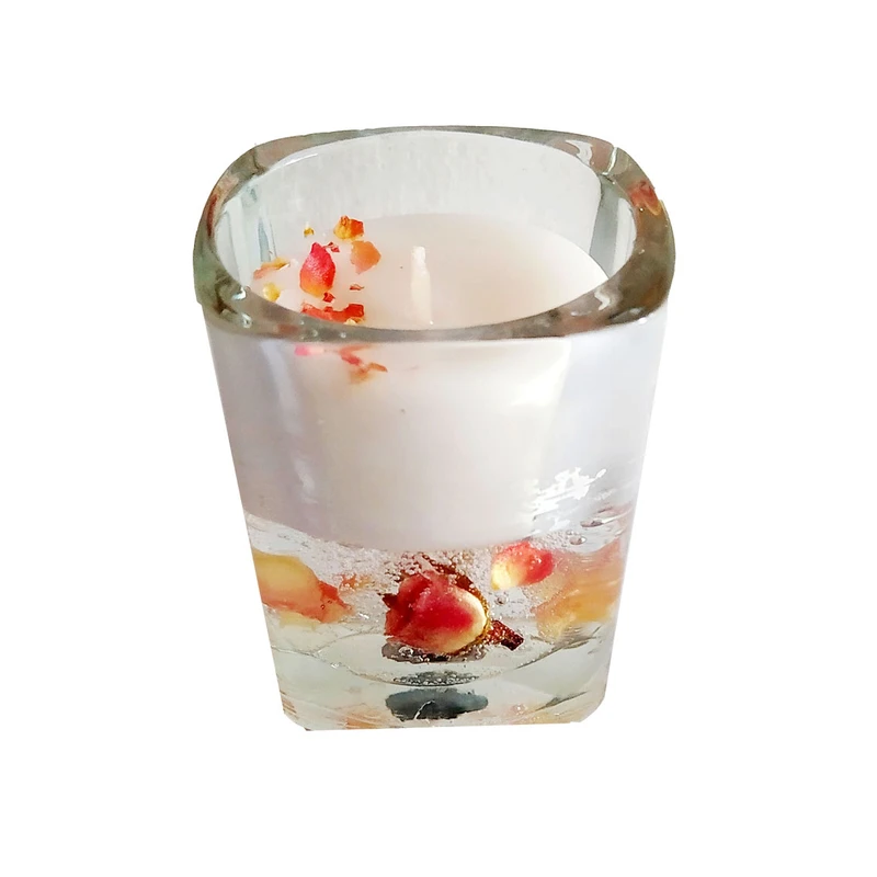 شمع لیوانی هیوا مدل معطر طرح گل رز کد 003