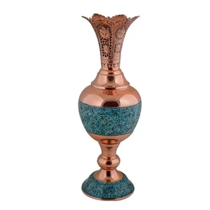 گلدان فیروزه کوبی مدل F084 کد 01