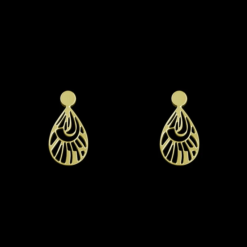 گوشواره طلا 18 عیار زنانه مدوپد مدل هندسی کد GA1-13914