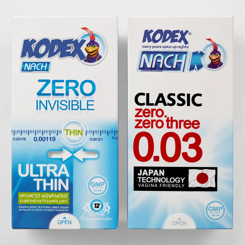 کاندوم ناچ کدکس مدل Zero Invisible بسته 12 عددی به همراه کاندوم مدل 0.03 بسته 10 عددی