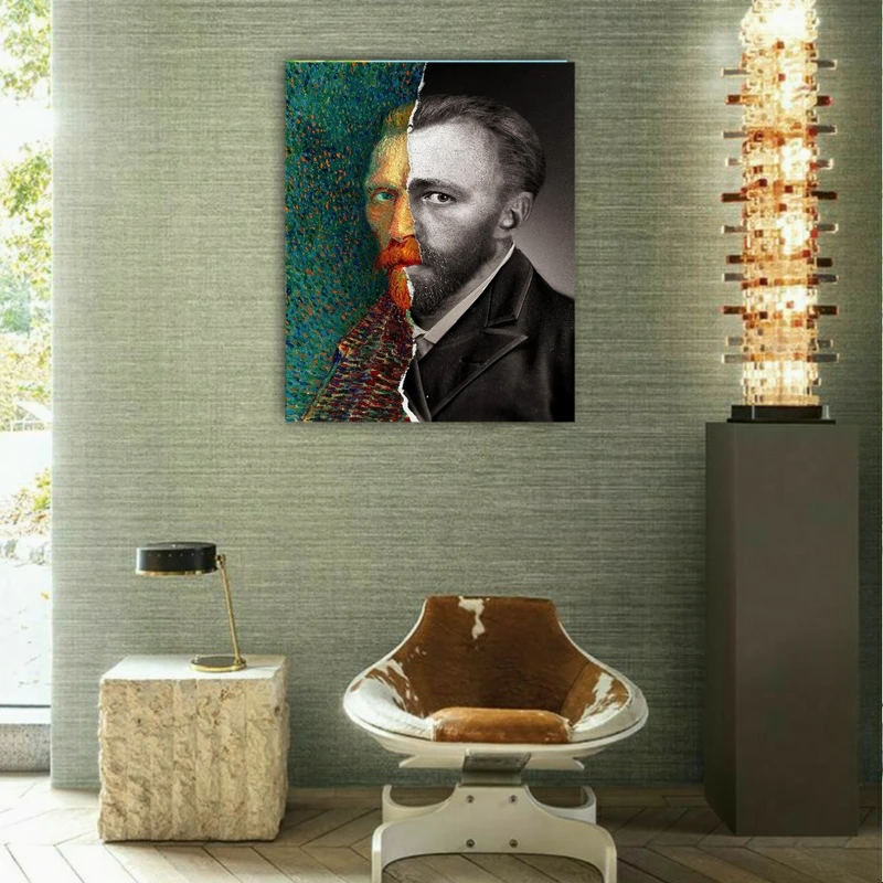 تابلو شاسی طرح چهره ون گوگ کد BK1181