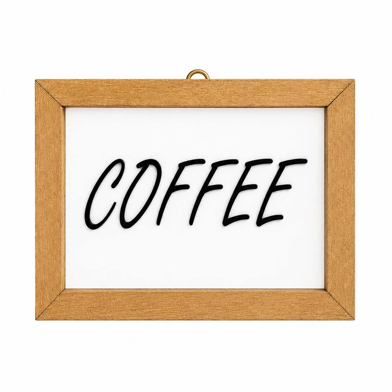 تابلو طرح COFFEE مدل دکوراتیو فریم قهوه ای