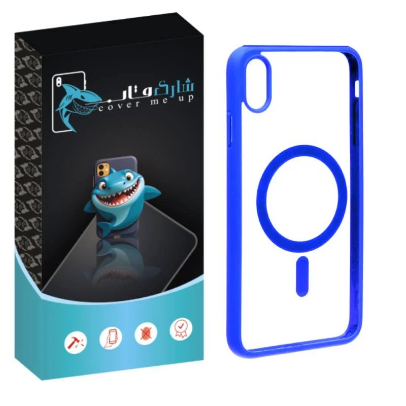 کاور شارک قاب مدل مگ سیف طرح کالرفول مناسب برای گوشی موبایل اپل iPhone XS Max