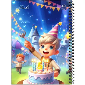 دفتر نقاشی 40 برگ انتشارات بله طرح پسرانه کیک تولد کد A4-K538