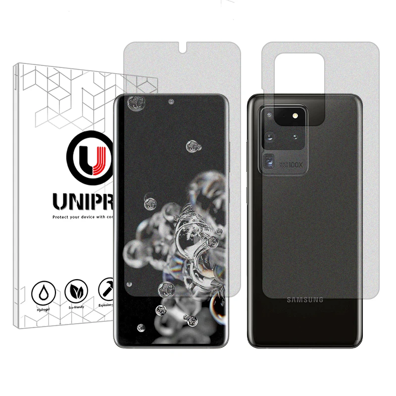 محافظ صفحه نمایش مات یونی پرو مدل Star 4 مناسب برای گوشی موبایل سامسونگ Galaxy S20 Ultra به همراه محافظ پشت گوشی