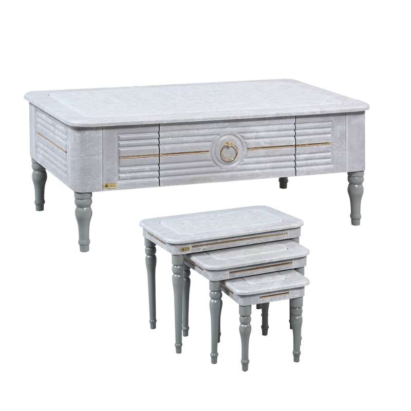 میز پذیرایی مبلمان طلایی مدل تارا کد 101 مجموعه 4 عددی