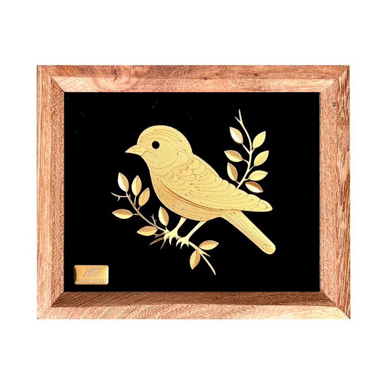 تابلو طلا کوب مارک گلد طرح درنا سری بامبو کد TB05 